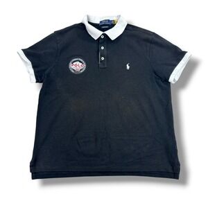 Polo Ralph Lauren Alpine Polo Shirt World Cup Men's Large Black‎ Custom Slim Fit
